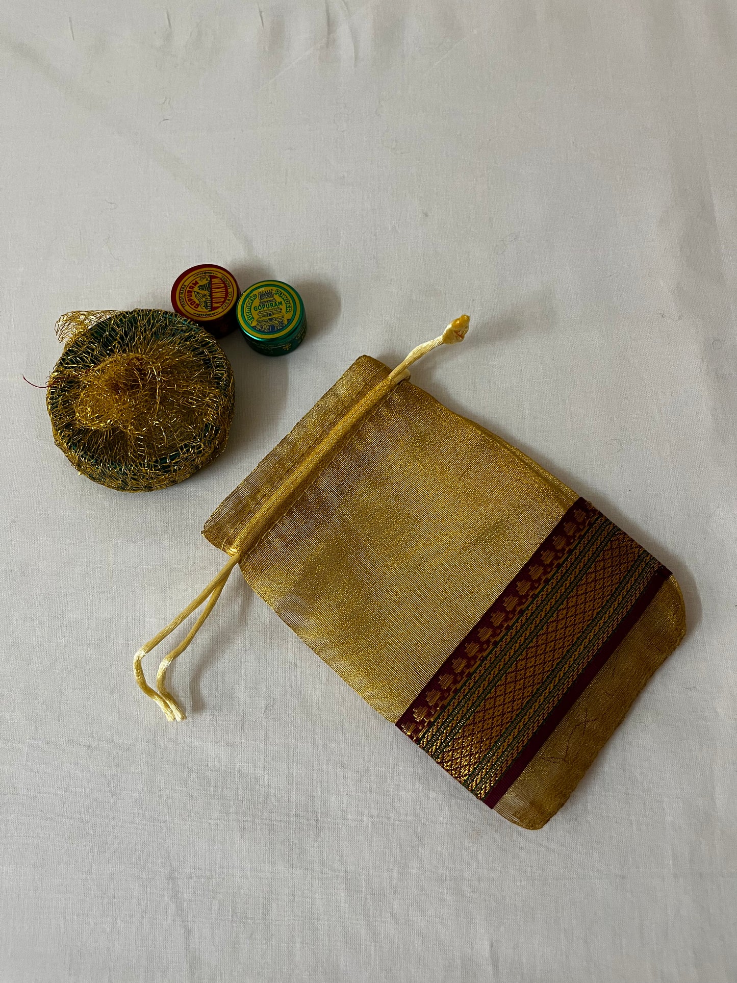 Organza Potli with Bangles & Haldi Kumkum