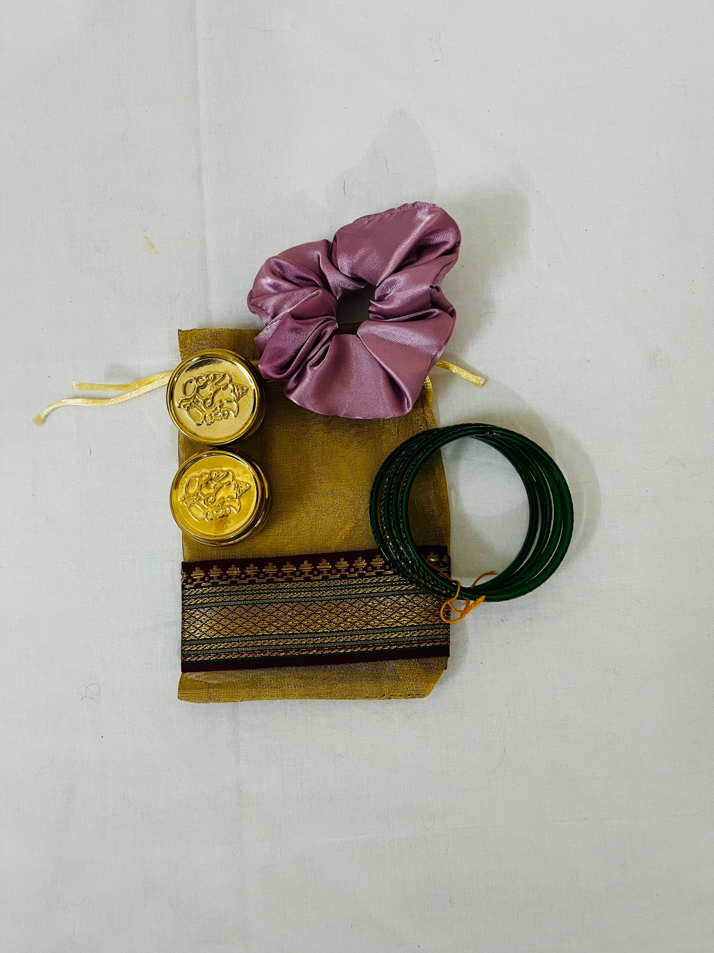 Organza Potli with Bangles & Haldi Kumkum
