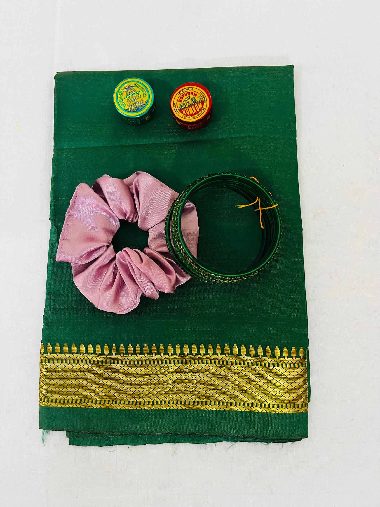 Tokri Bag Gift Pack – Silk Blouse with Zari Border