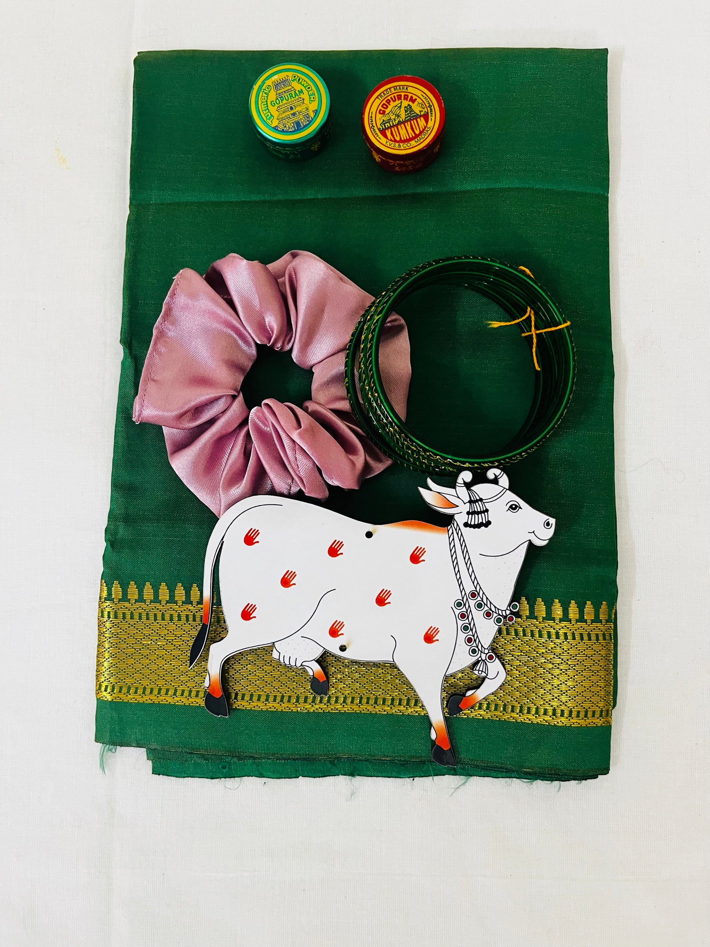 Tokri Bag Gift Pack – Silk Blouse with Zari Border