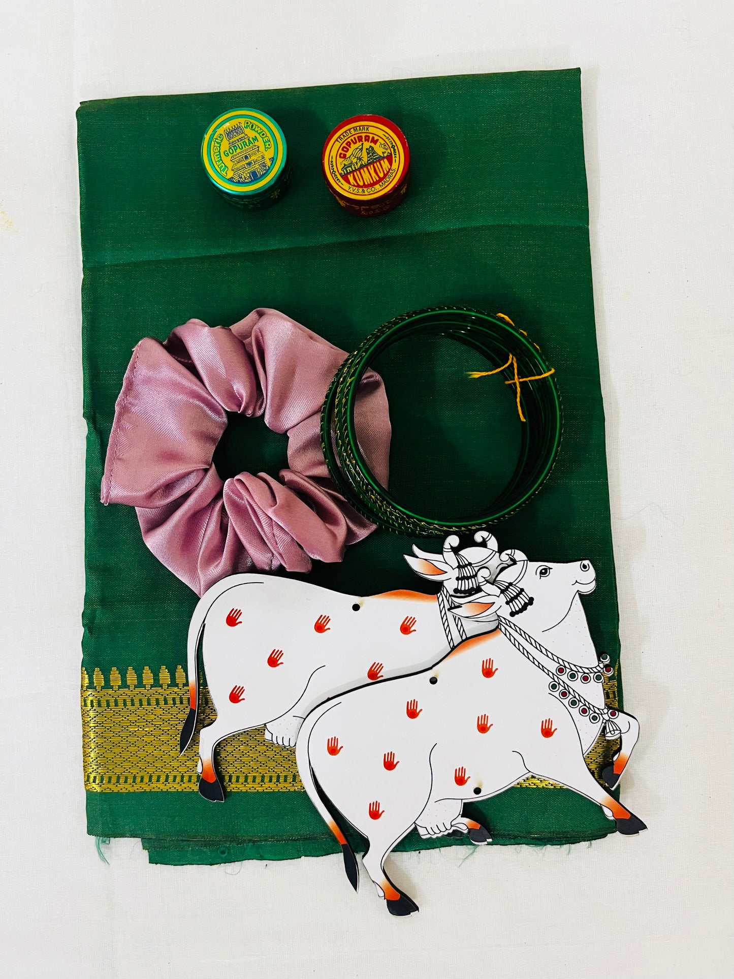Tokri Bag Gift Pack – Silk Blouse with Zari Border