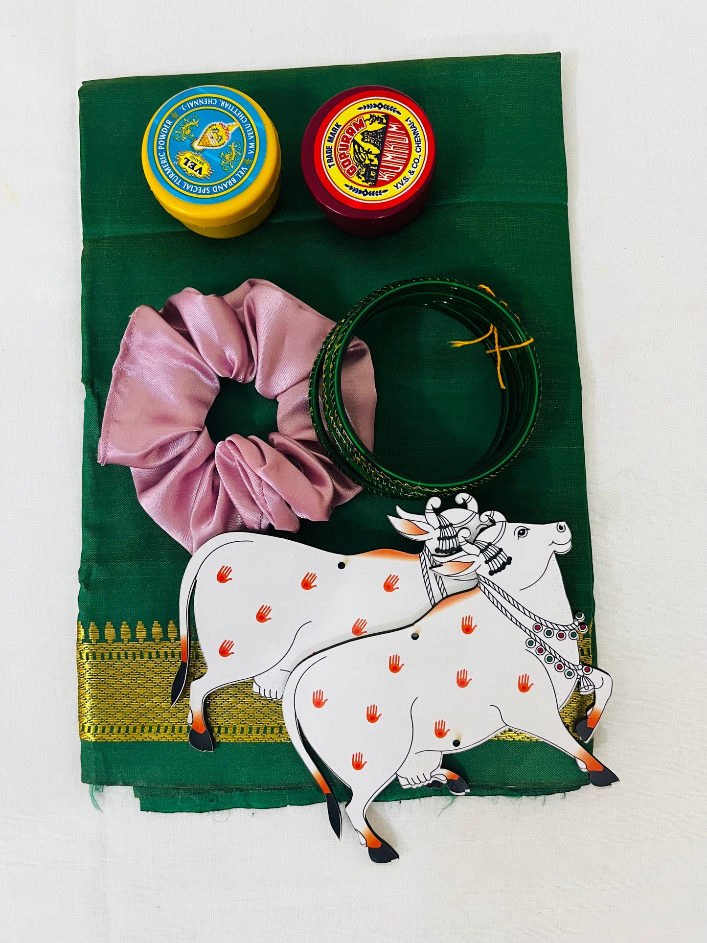 Tokri Bag Gift Pack – Silk Blouse with Zari Border