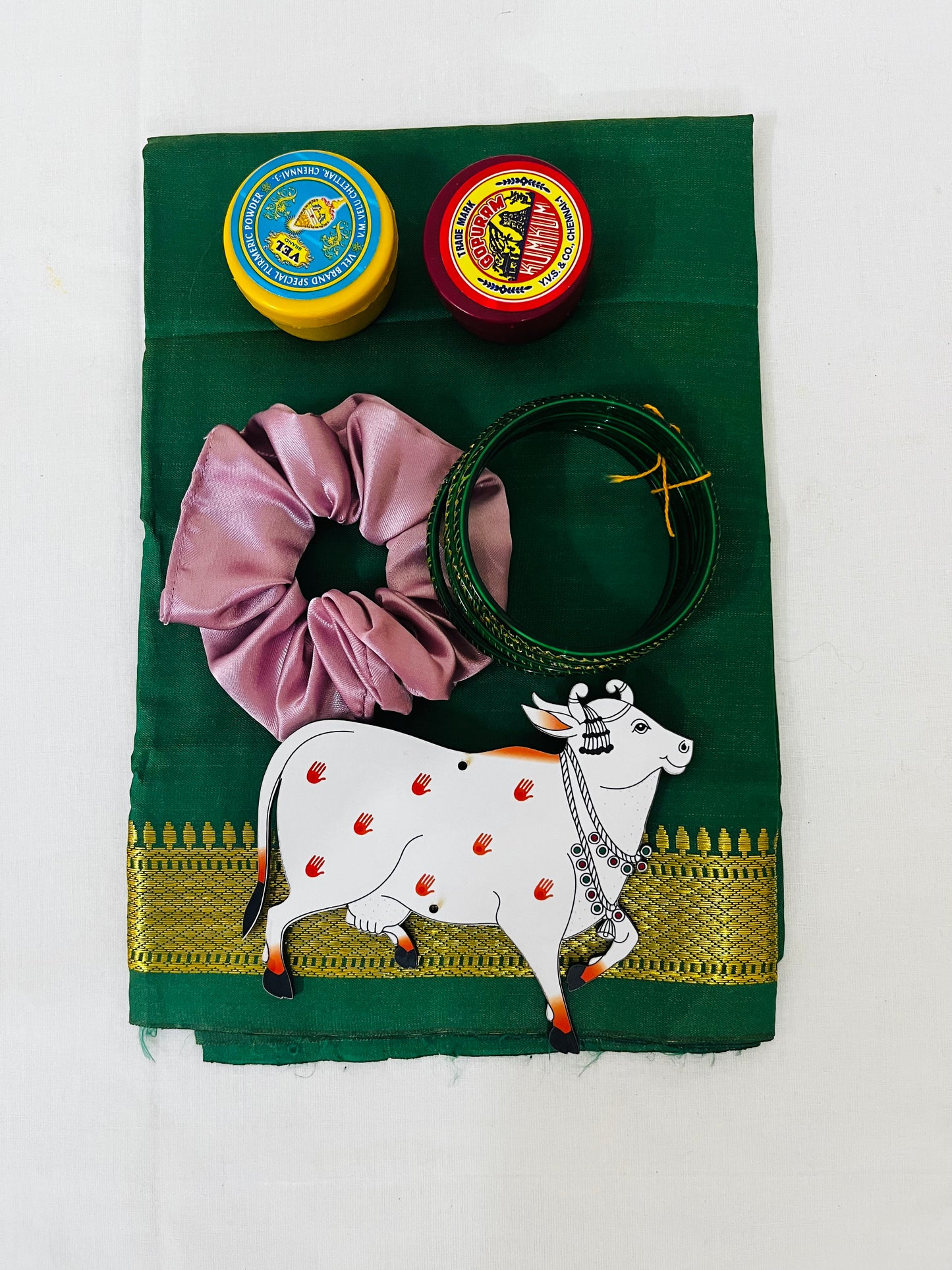 Tokri Bag Gift Pack – Silk Blouse with Zari Border