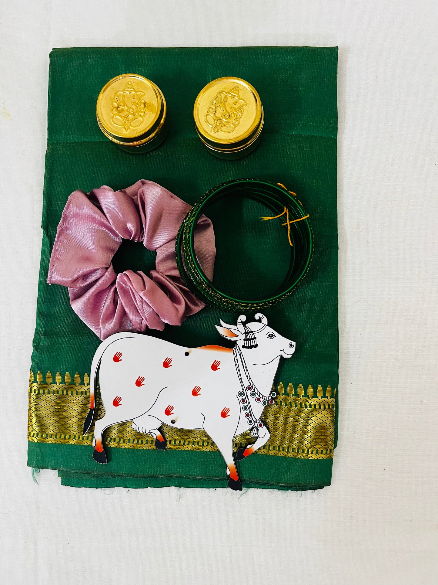 Tokri Bag Gift Pack – Silk Blouse with Zari Border