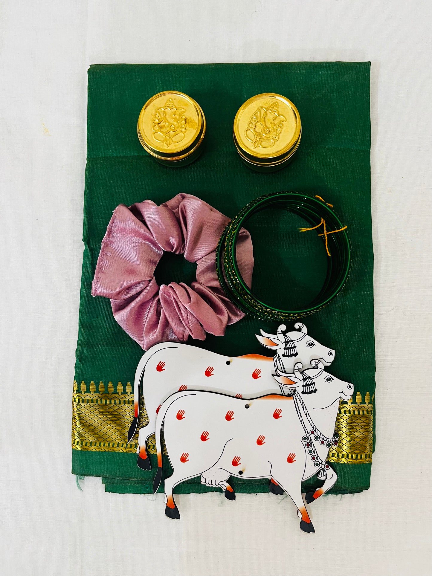 Tokri Bag Gift Pack – Silk Blouse with Zari Border