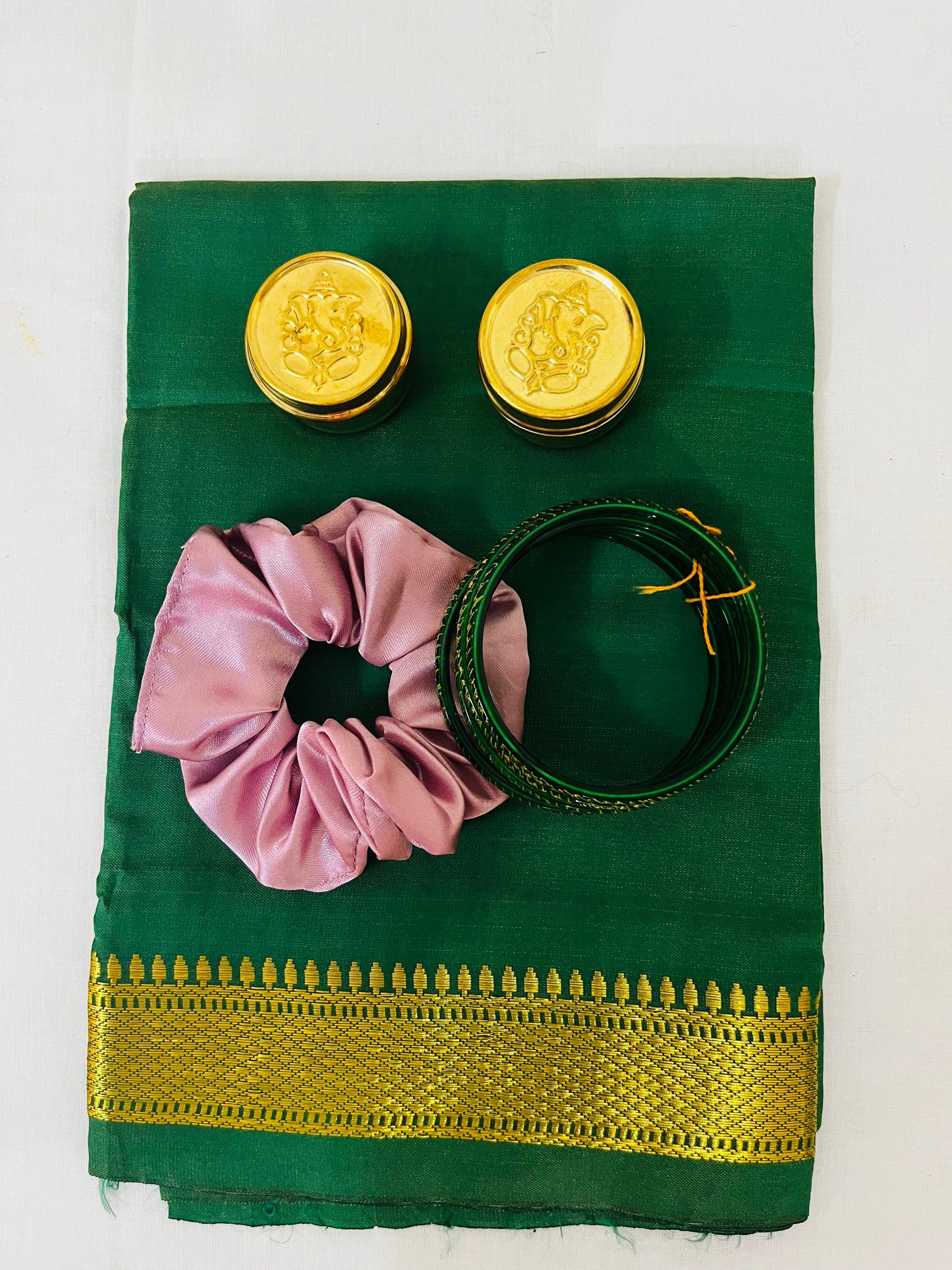 Tokri Bag Gift Pack – Silk Blouse with Zari Border