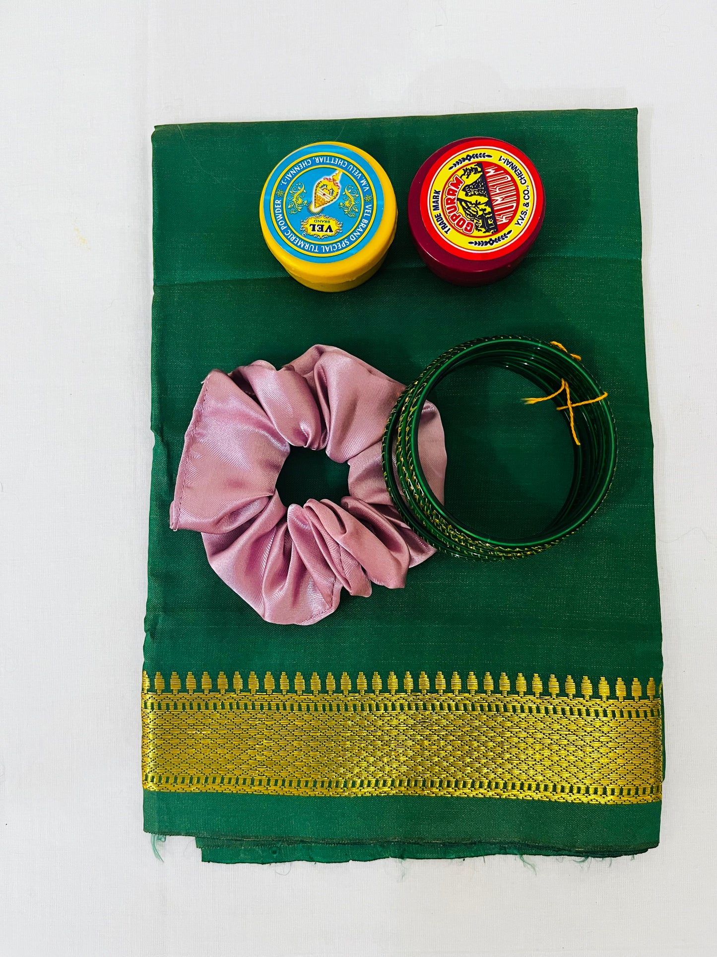 Tokri Bag Gift Pack – Silk Blouse with Zari Border