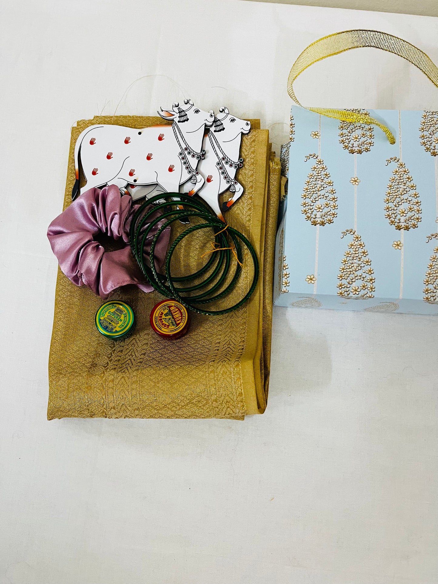 Paper Bag Gift Pack – Brocade Gold Blouse