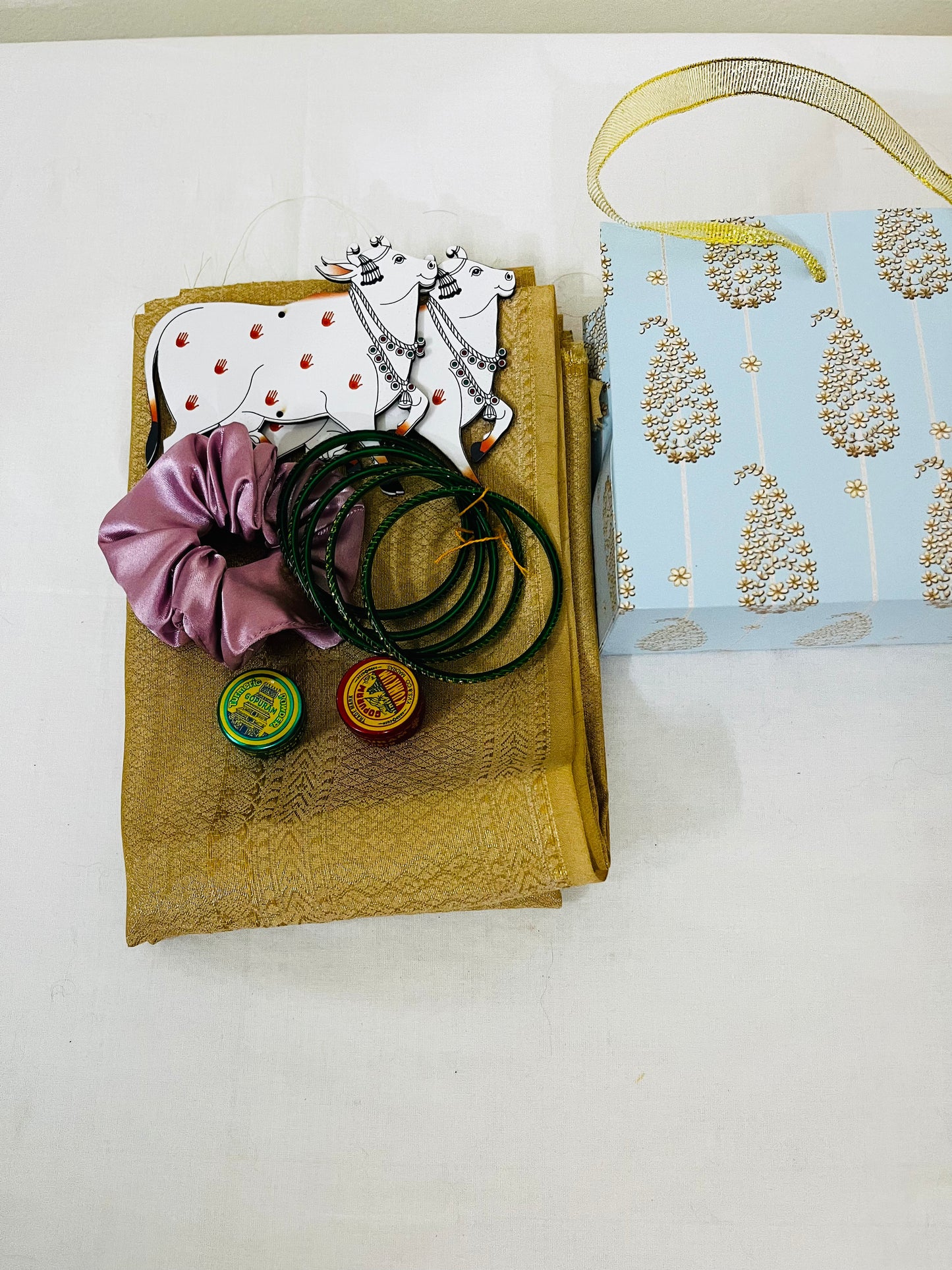 Paper Bag Gift Pack – Brocade Gold Blouse