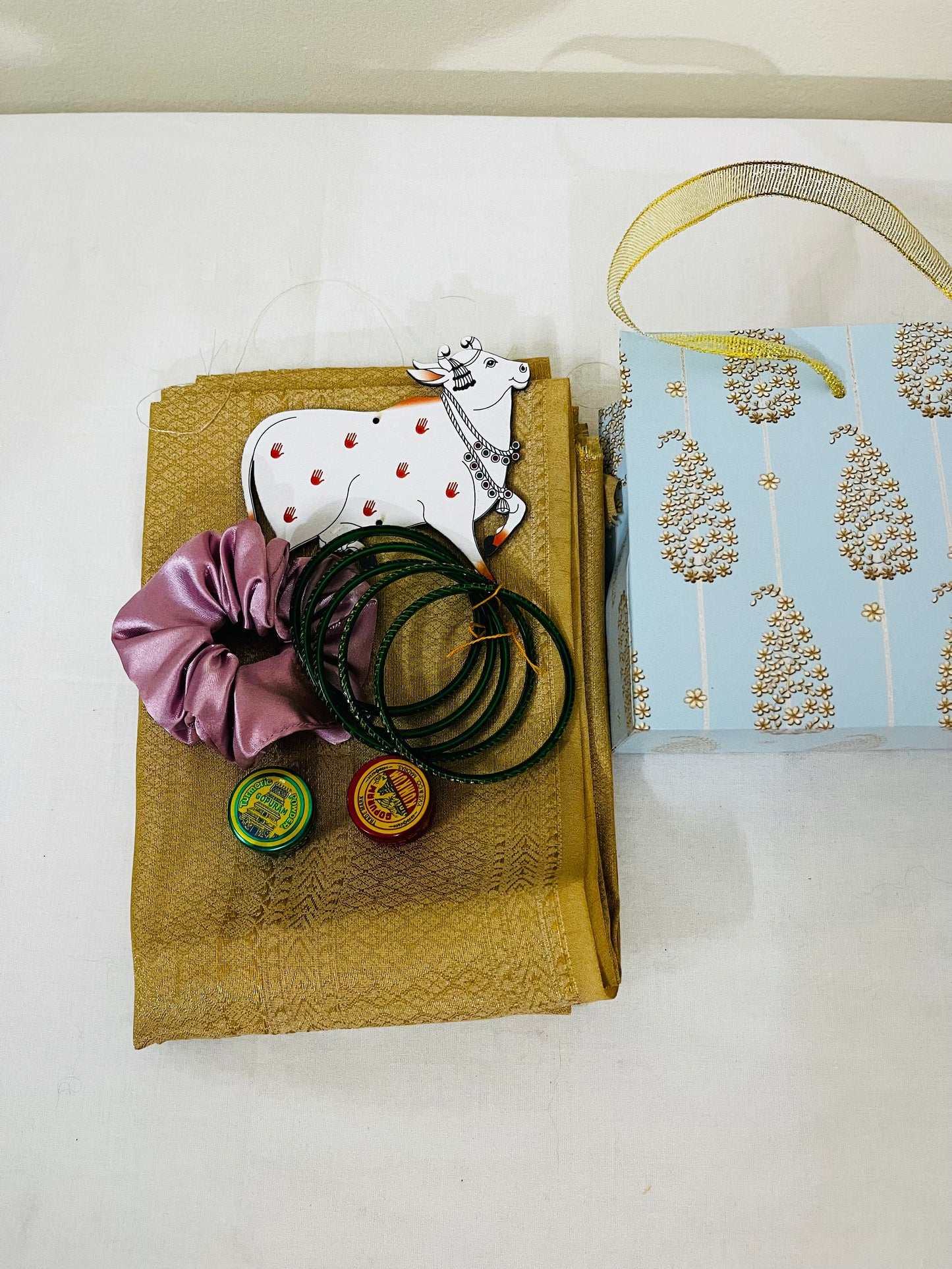 Paper Bag Gift Pack – Brocade Gold Blouse