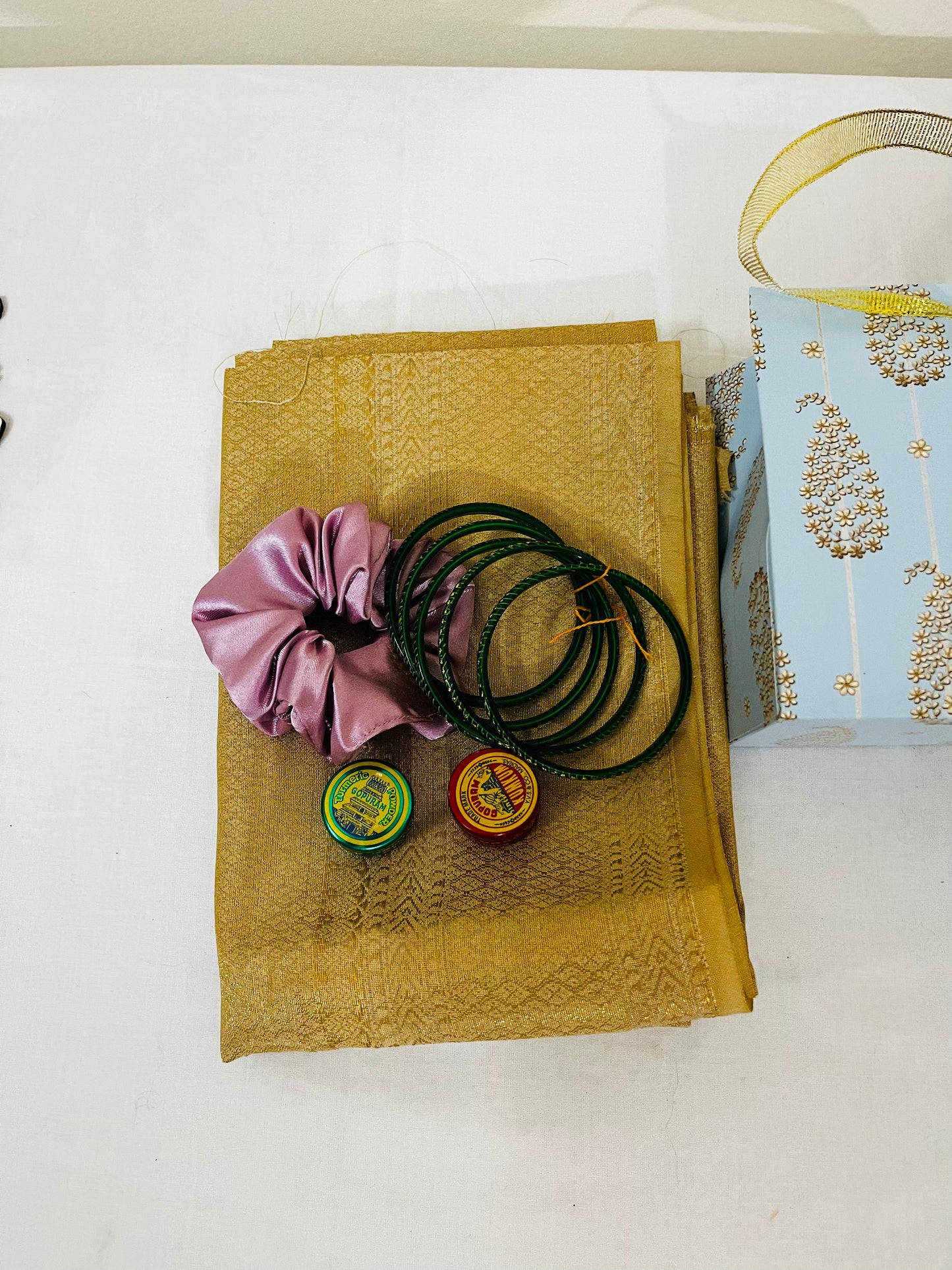 Paper Bag Gift Pack – Brocade Gold Blouse