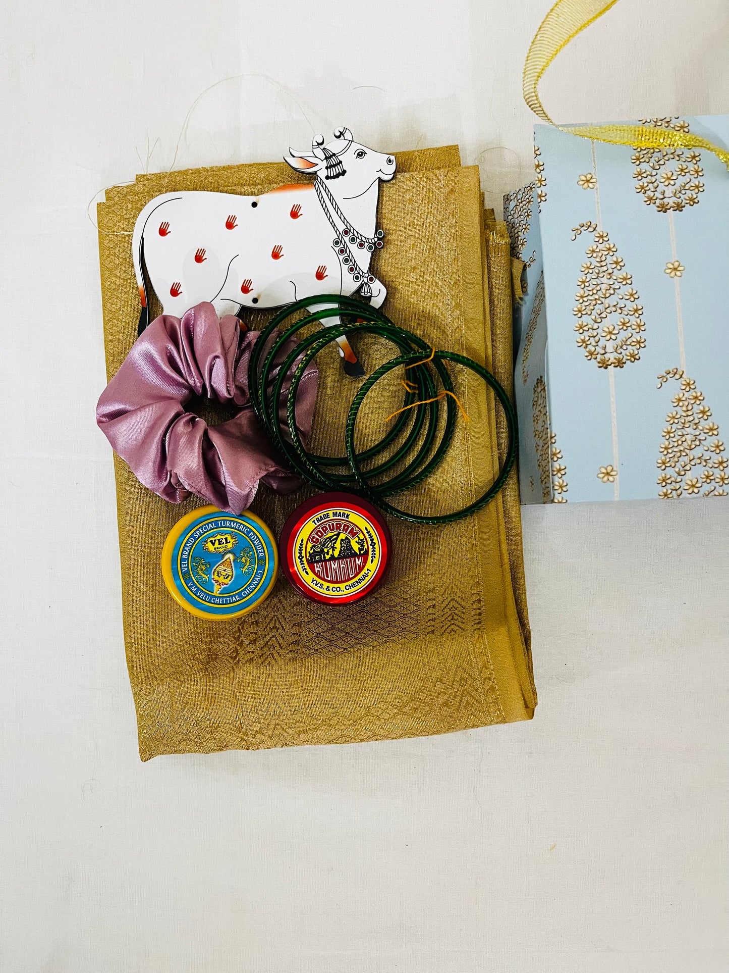 Paper Bag Gift Pack – Brocade Gold Blouse