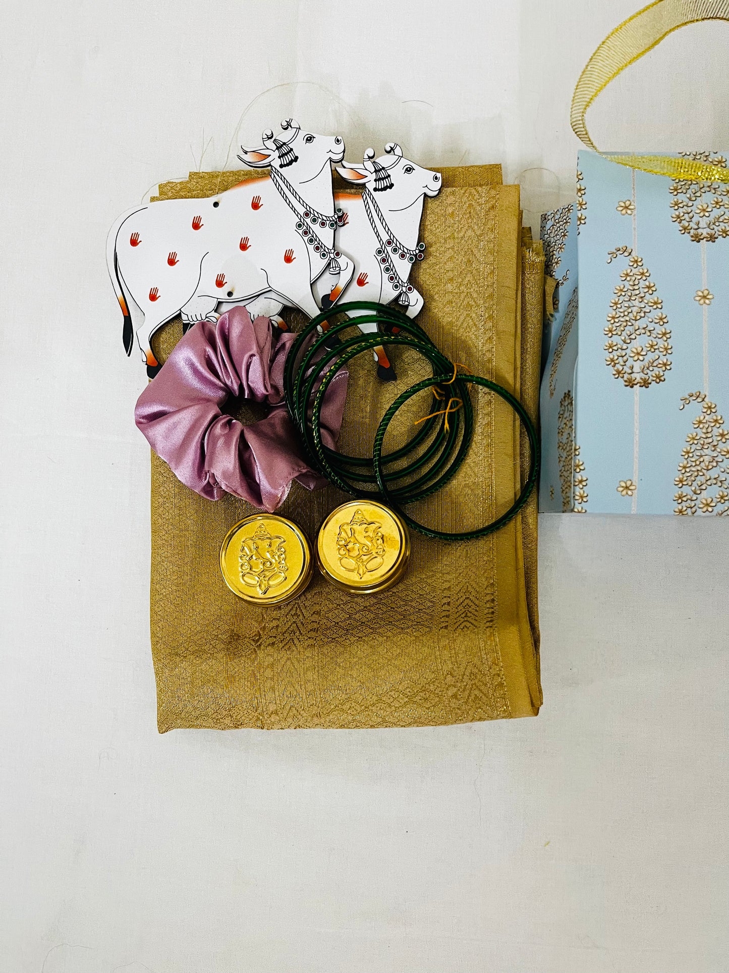 Paper Bag Gift Pack – Brocade Gold Blouse