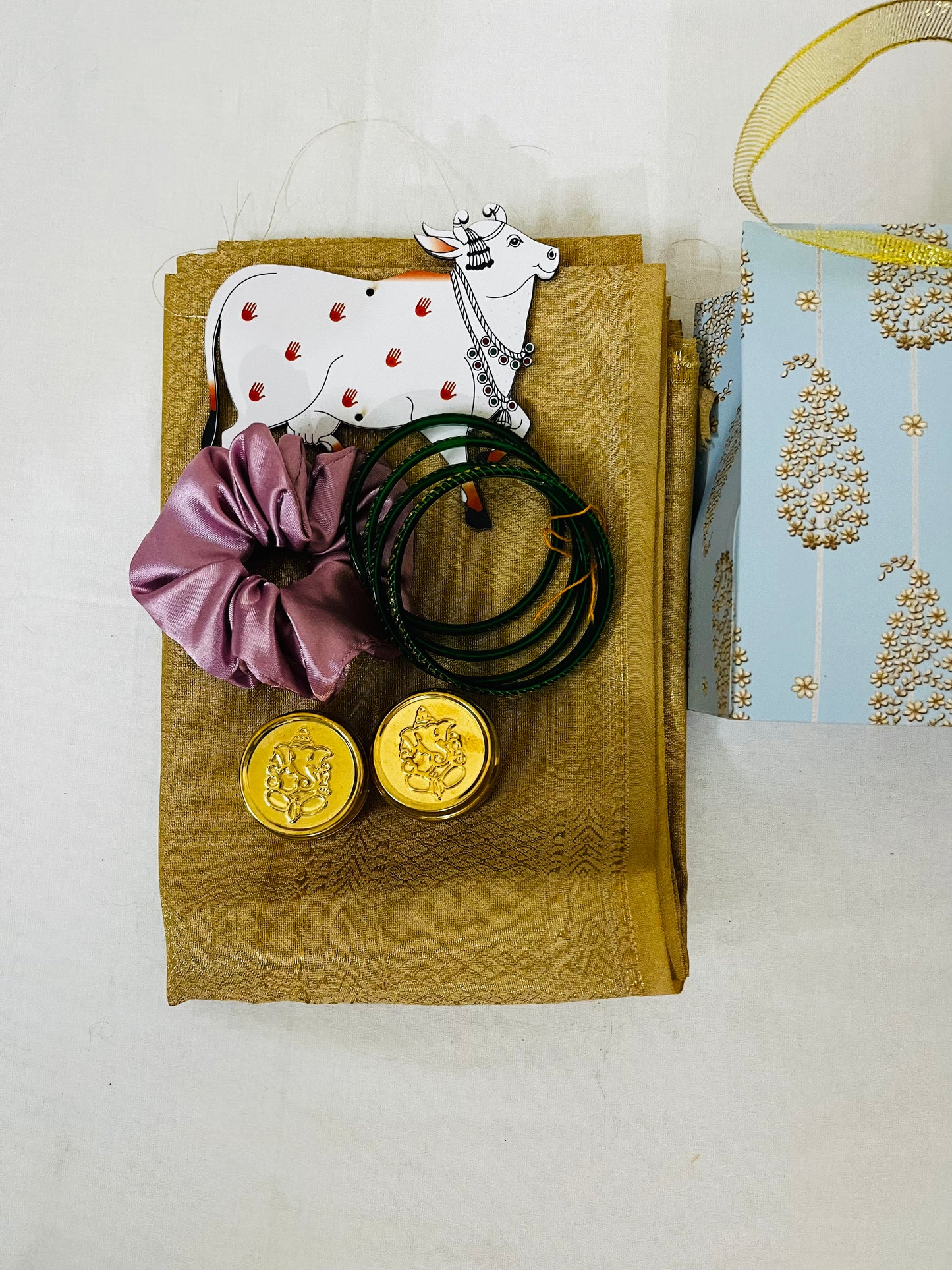 Paper Bag Gift Pack – Brocade Gold Blouse
