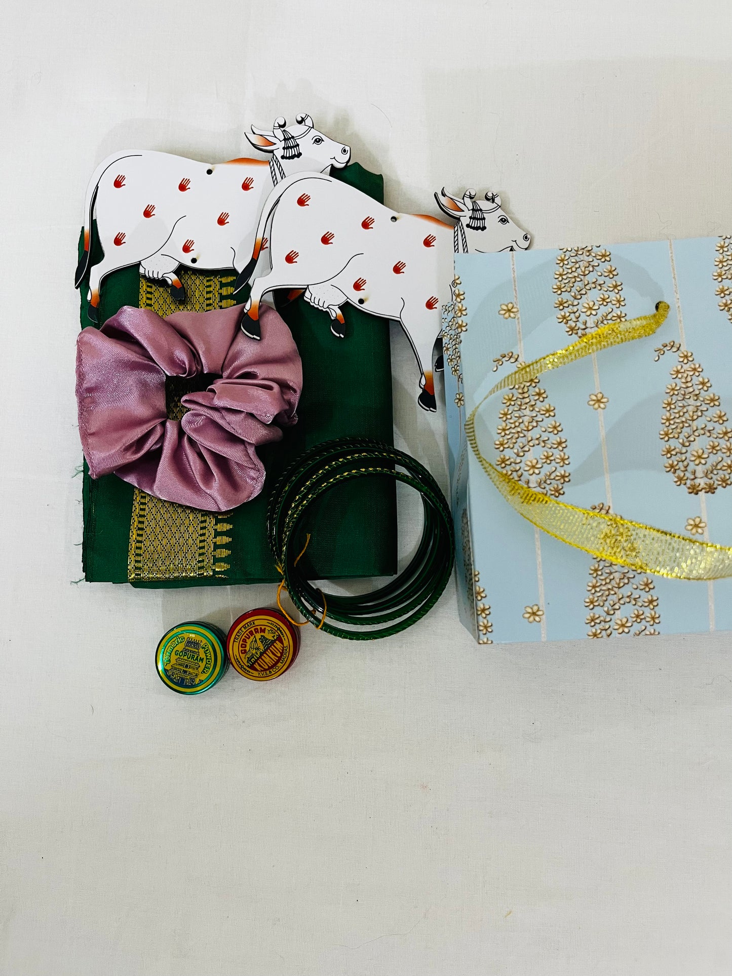 Paper Bag Gift Pack – Silk Blouse with Zari Border