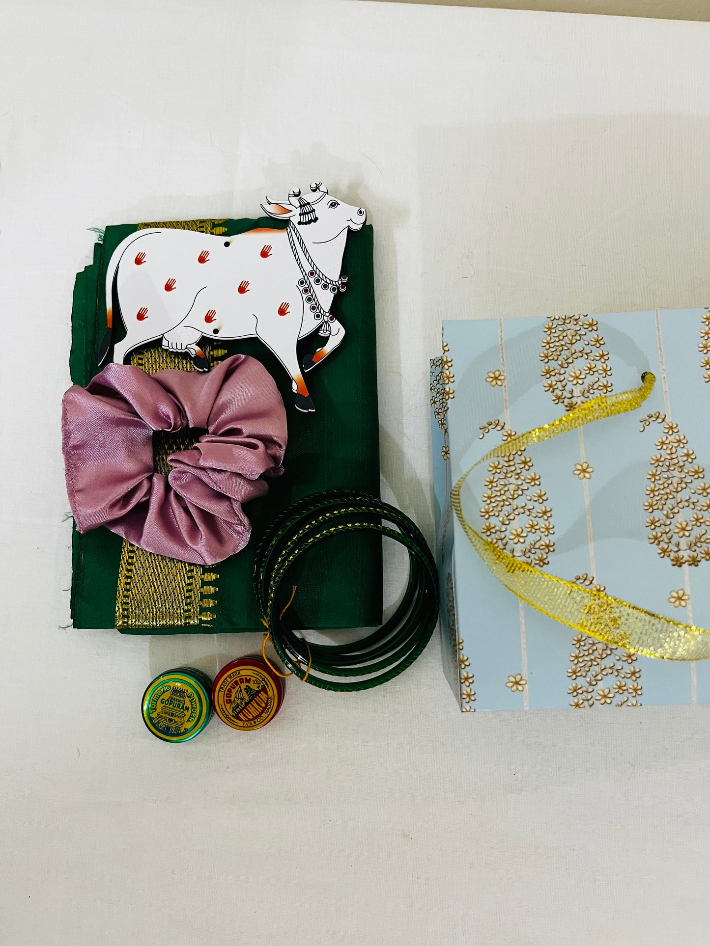 Paper Bag Gift Pack – Silk Blouse with Zari Border
