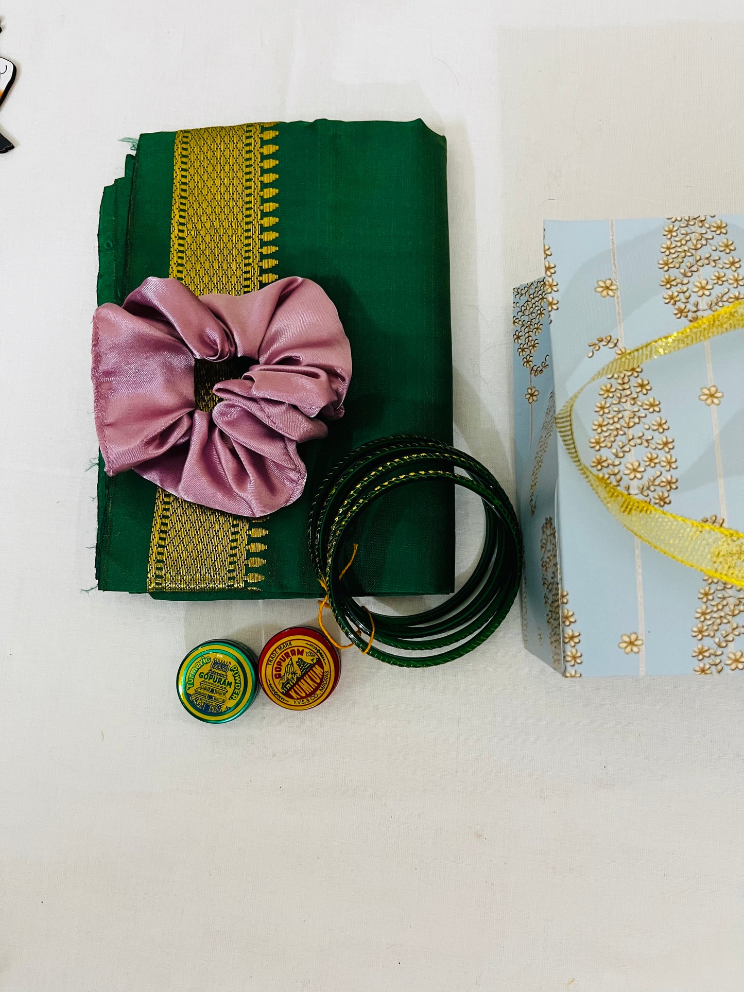 Paper Bag Gift Pack – Silk Blouse with Zari Border