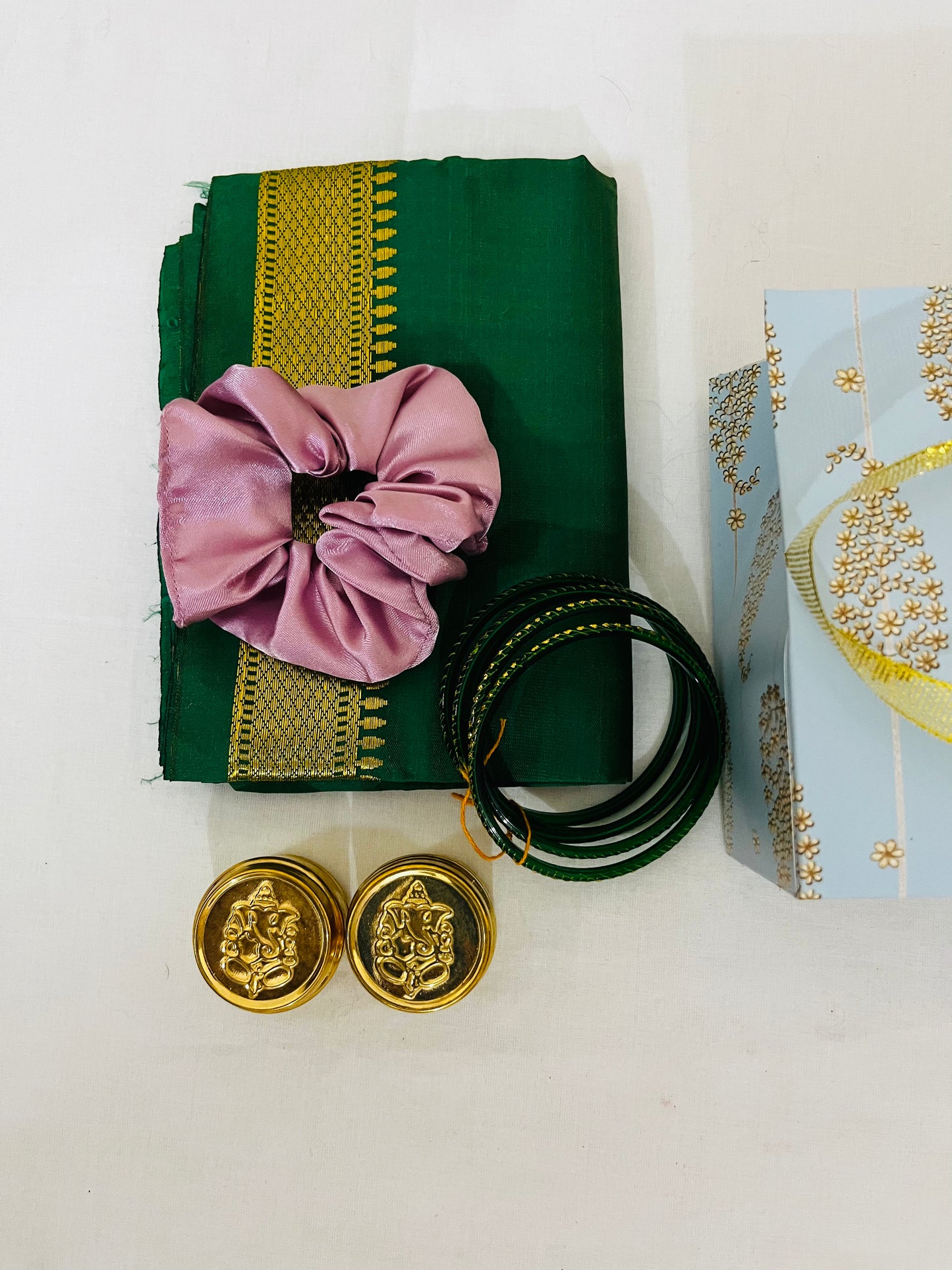 Paper Bag Gift Pack – Silk Blouse with Zari Border