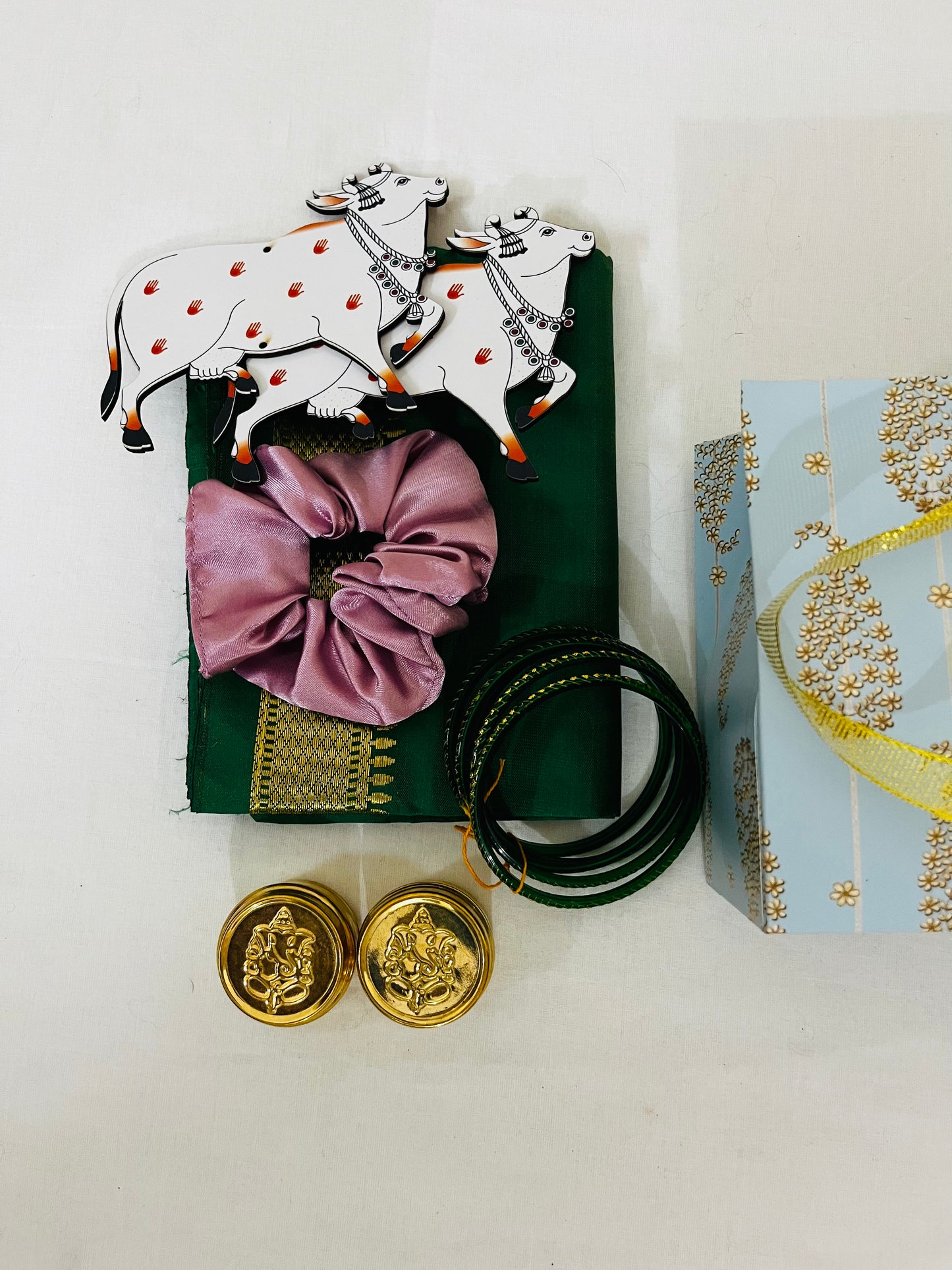 Paper Bag Gift Pack – Silk Blouse with Zari Border