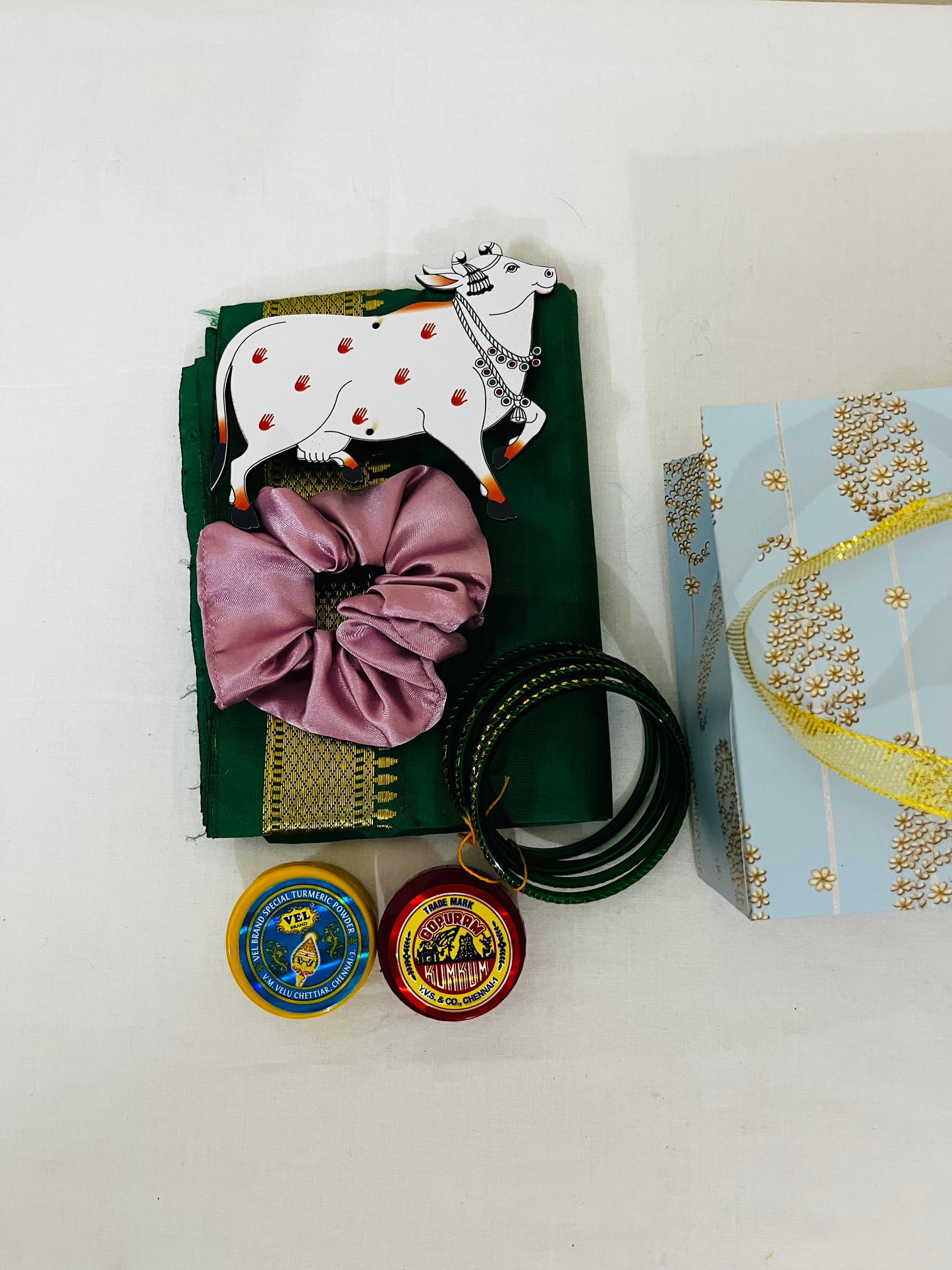 Paper Bag Gift Pack – Silk Blouse with Zari Border