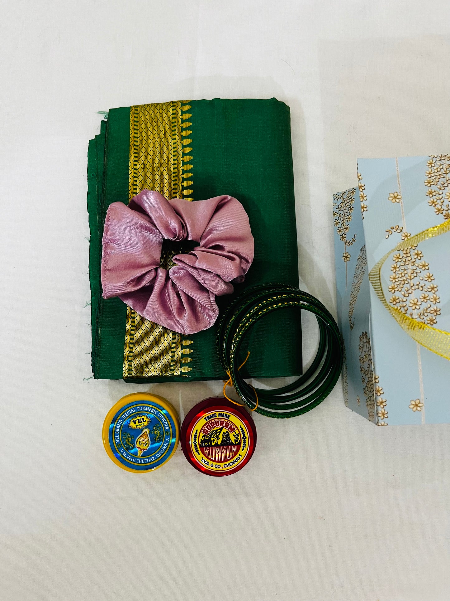Paper Bag Gift Pack – Silk Blouse with Zari Border