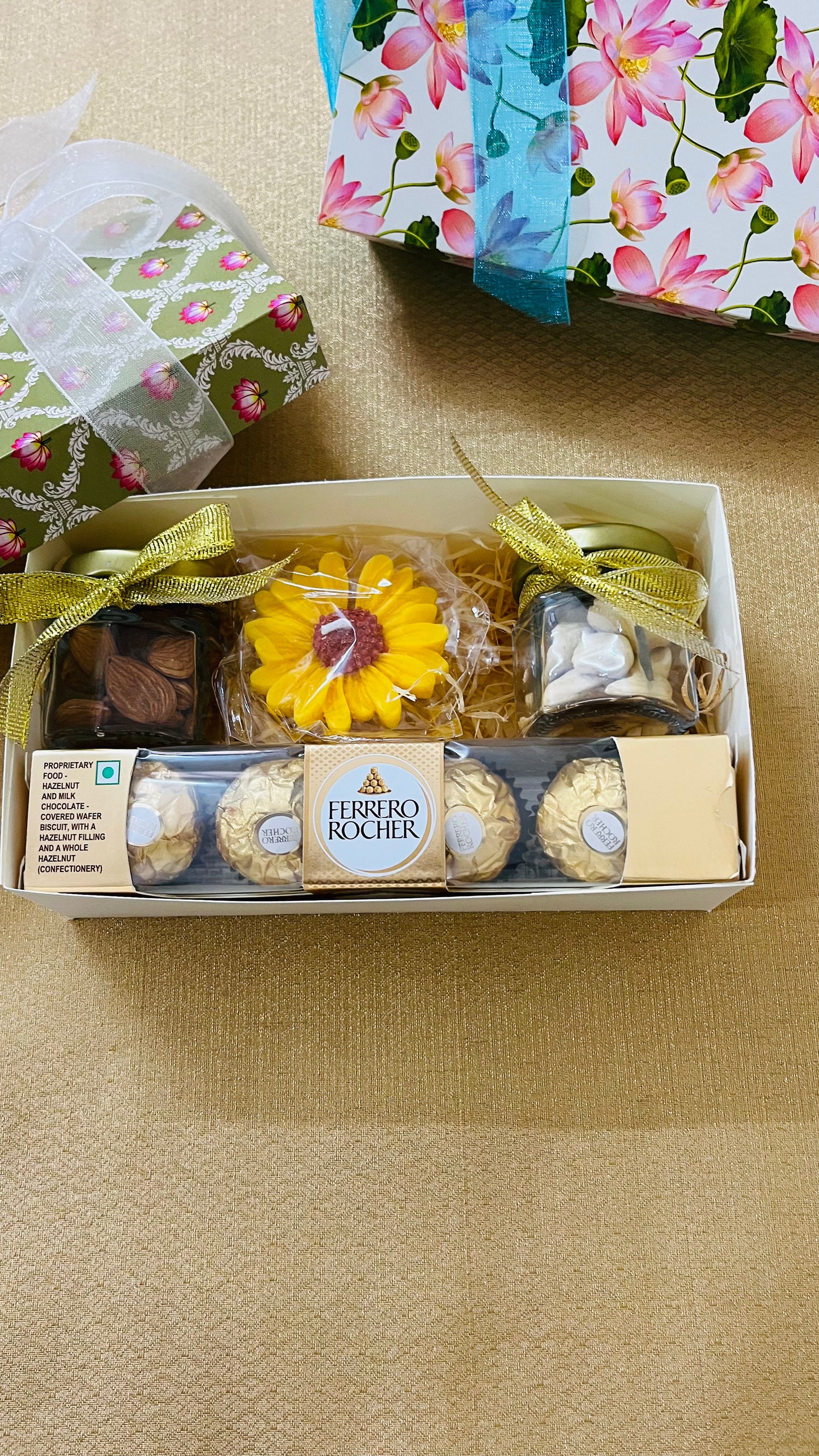 Diwali Gift Box – Nuts, Candle & Chocolates - Green