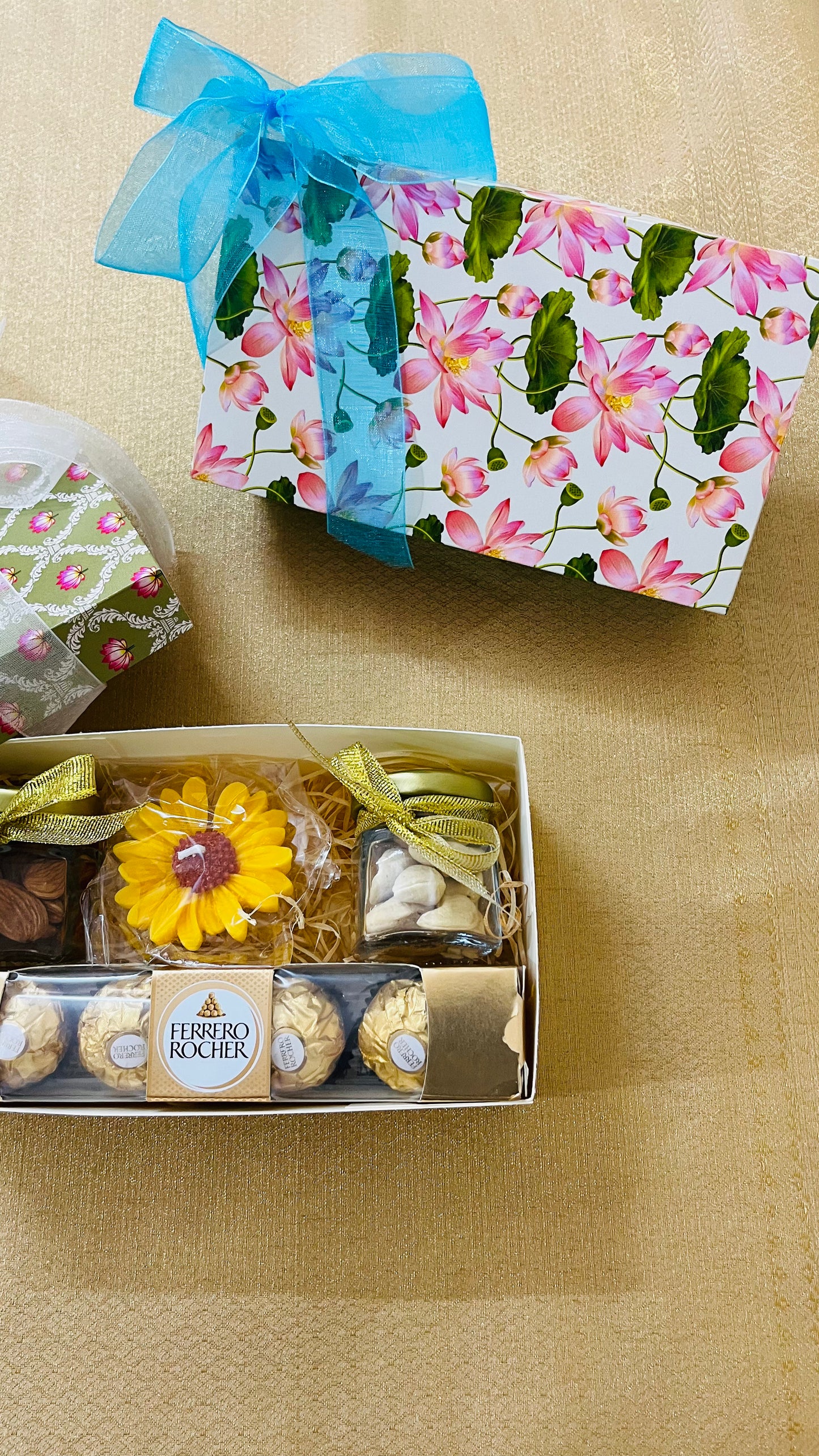 Diwali Gift Box – Nuts, Candle & Chocolates - Green