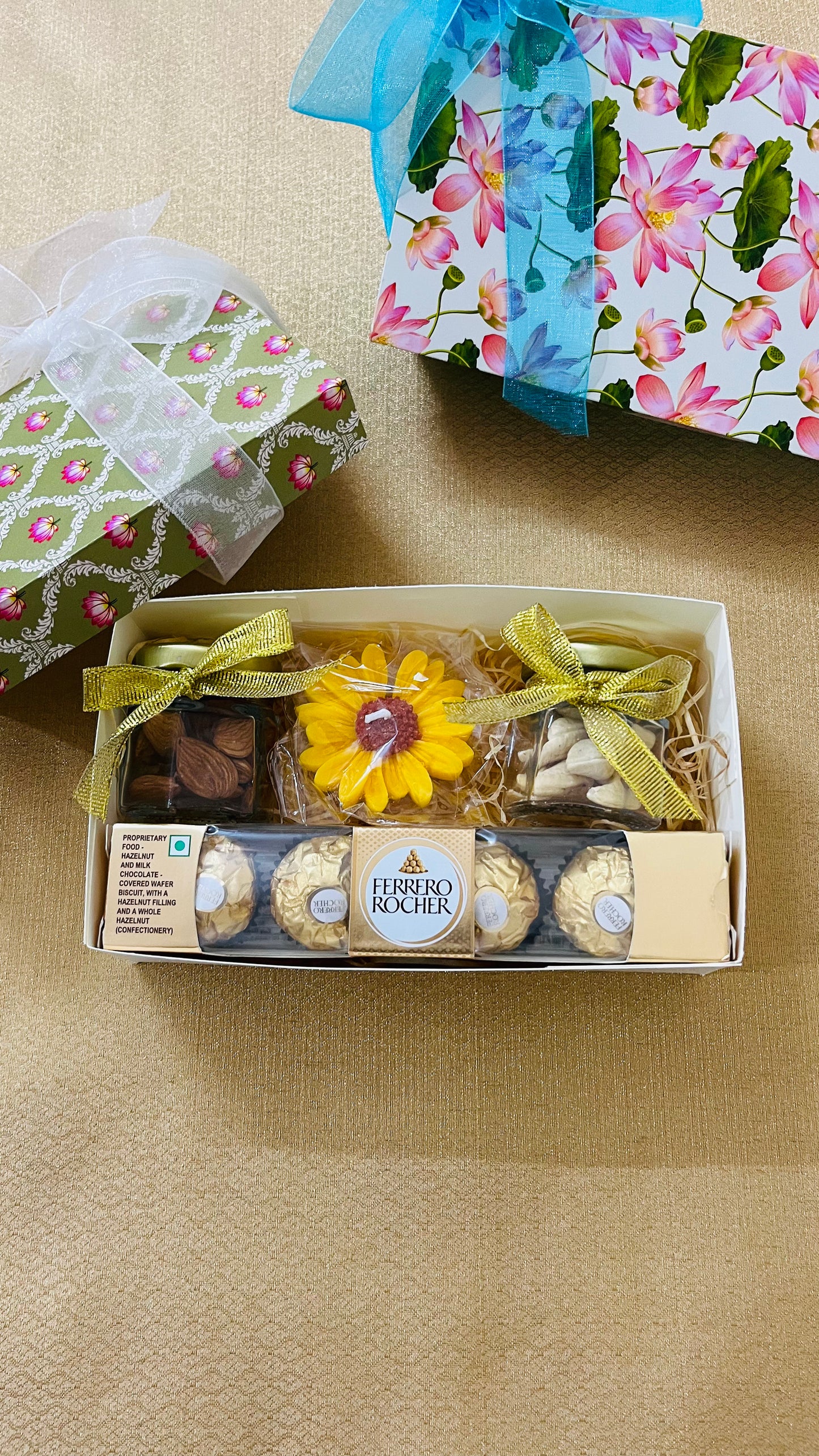 Diwali Gift Box – Nuts, Candle & Chocolates - Green