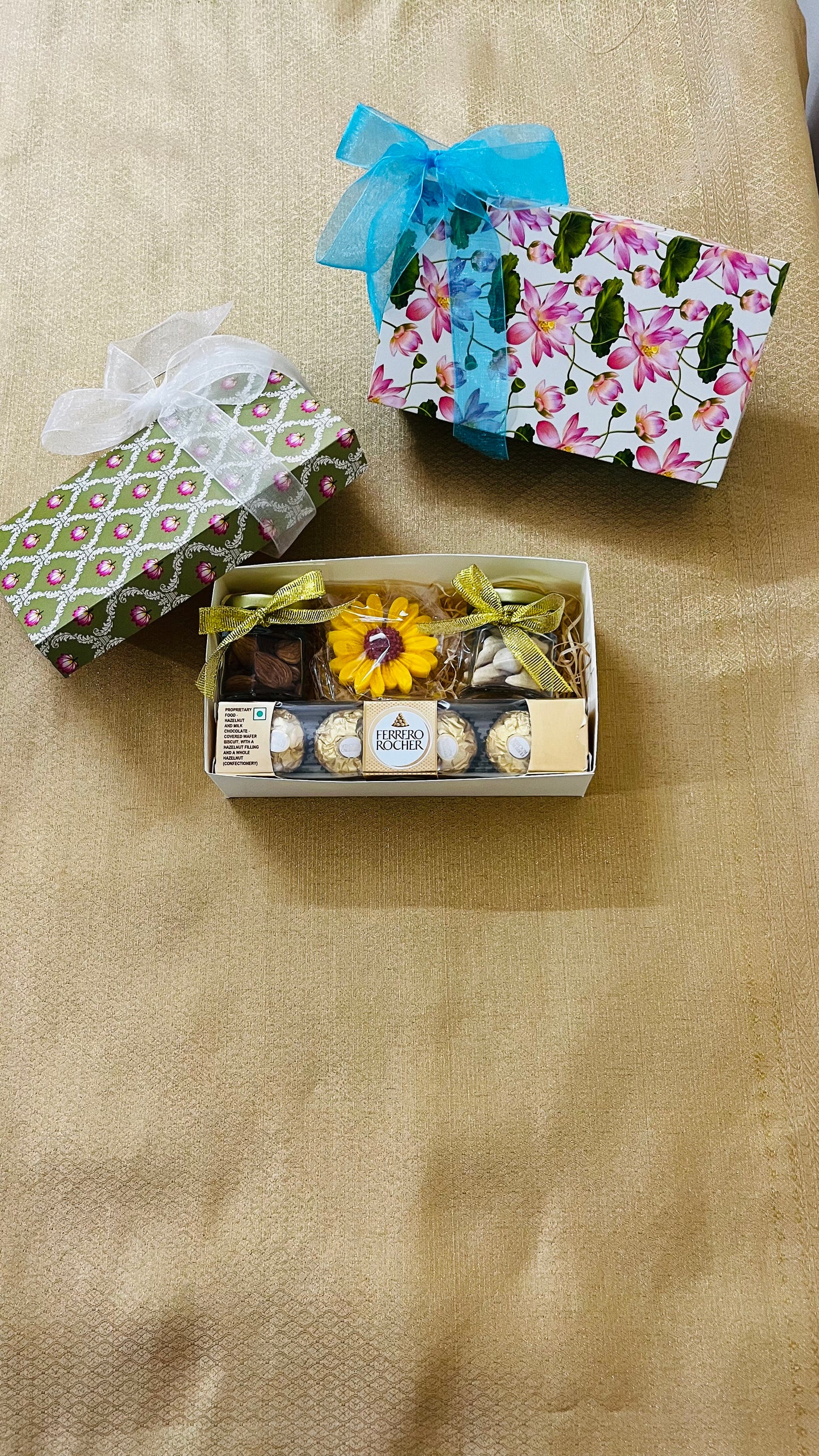 Diwali Gift Box – Nuts, Candle & Chocolates - Green