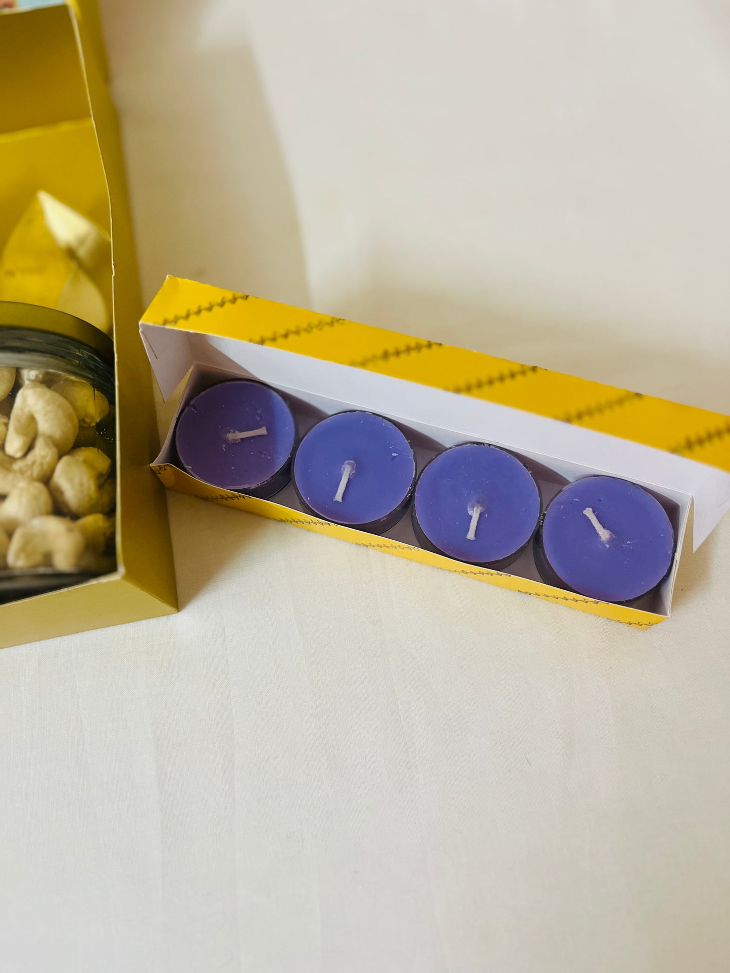 Diwali Premium Handmade Gift Box – Nuts, Candles, Brass Diyas & Mysorepak