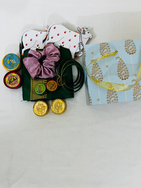 Paper Bag Gift Pack – Silk Blouse with Zari Border