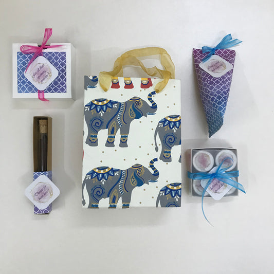 Gift Bag – Flavoured Coffee, Chocolates, Tea Candle & Coasters